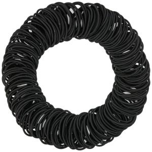 Expressions 216-Piece Hair Ties, 4mm Elastics Classic Black Value Pack, Durable No Metal Bands for Women’s Ponytails, Thick, Curly and All Hair Types(BLACK)