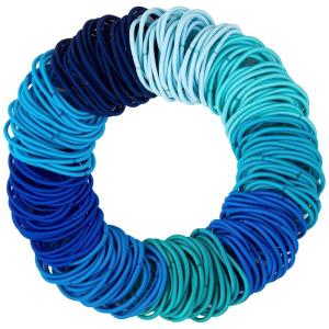 Expressions 216-Piece Hair Ties, 4mm Elastics Classic Black Value Pack, Durable No Metal Bands for Women’s Ponytails, Thick, Curly and All Hair Types(BLUE)