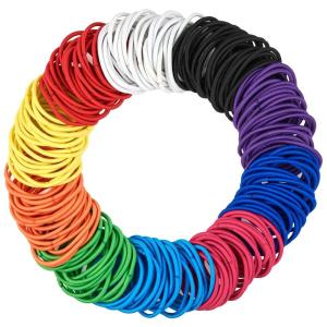 Expressions 216-Piece Hair Ties, 4mm Elastics Classic Black Value Pack, Durable No Metal Bands for Women’s Ponytails, Thick, Curly and All Hair Types(BRIGHT)