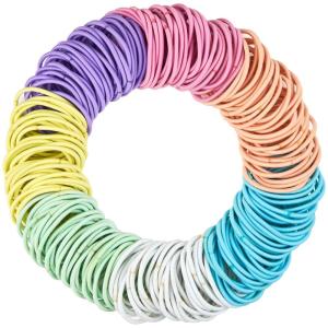 Expressions 216-Piece Hair Ties, 4mm Elastics Classic Black Value Pack, Durable No Metal Bands for Women’s Ponytails, Thick, Curly and All Hair Types(PASTEL)