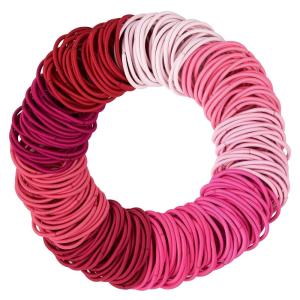 Expressions 216-Piece Hair Ties, 4mm Elastics Classic Black Value Pack, Durable No Metal Bands for Women’s Ponytails, Thick, Curly and All Hair Types(PINK)