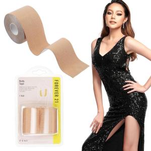 Forever 21 1pk Body Tape Comfortable Skin Easy Application Breast Fabric Face Lift Fashion Dresses Nipple Cover Invisible Bra Support(BEIGE)