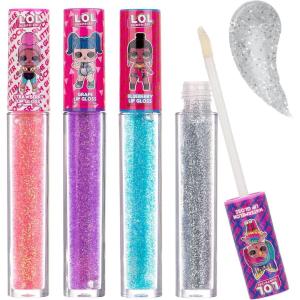 L.O.L Surprise! Party Favors – 4 PC Glitter Lip Gloss Collection. Girl Kids Teen Girls Ladies & Womens 4 Piece Lip Gloss Wand Set, Ages 5+