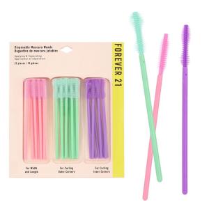 Mascara Wands – 25pc Lash Spoolies, Disposable Mascara Wands w/Multi-Shaped Wand Heads for Applying & Separating Lashes