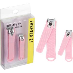 Nail Clippers Set – 2pc Pink Glitter Nail Clipper Value Pack, Big & Small Precision Nail Clippers Pack, Essential Manicure & Pedicure Tools(Pink)