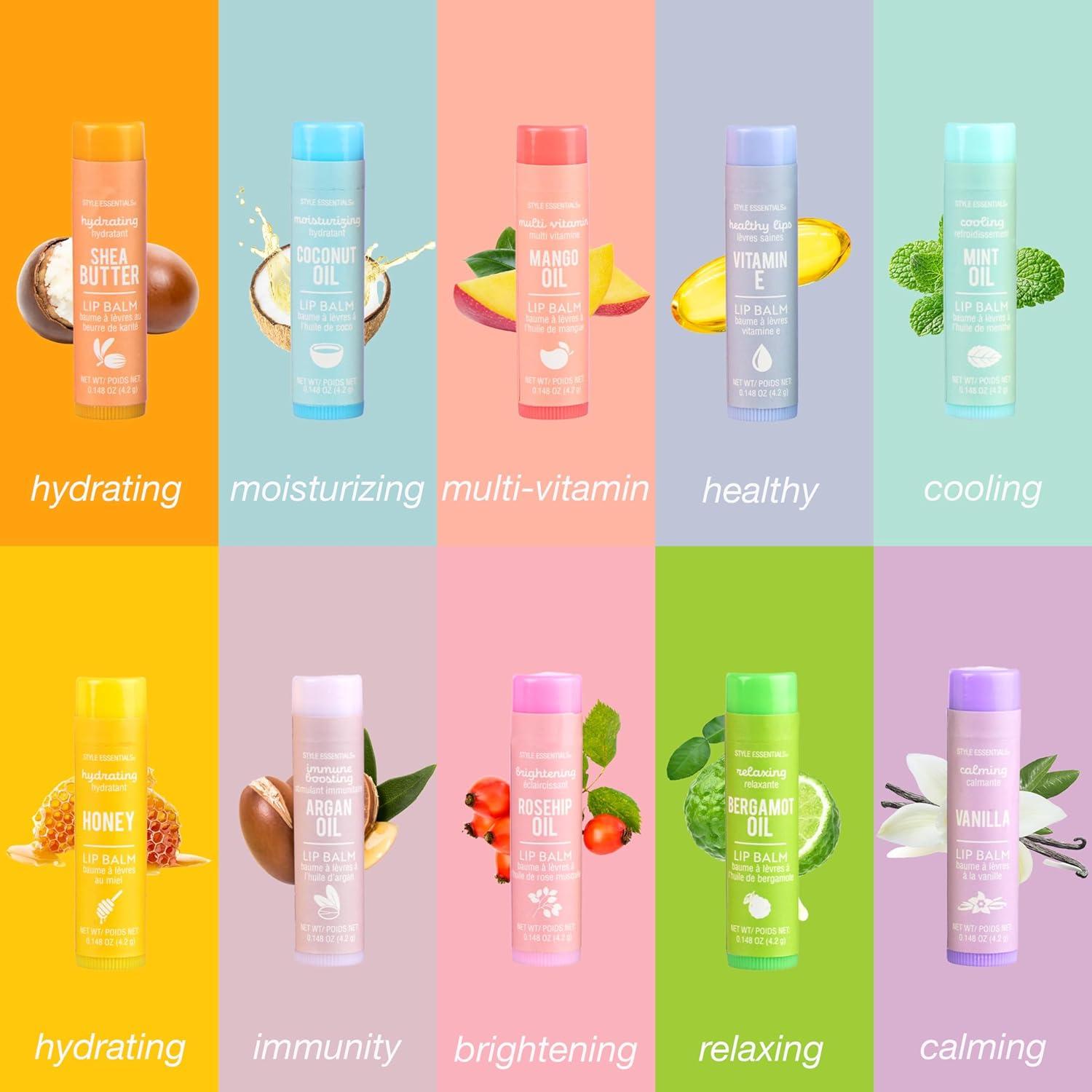 image:image10pc Lip Balm Collection Hydrating Lip Balms Infused Enriched Lip Balm SetEssential Oils
