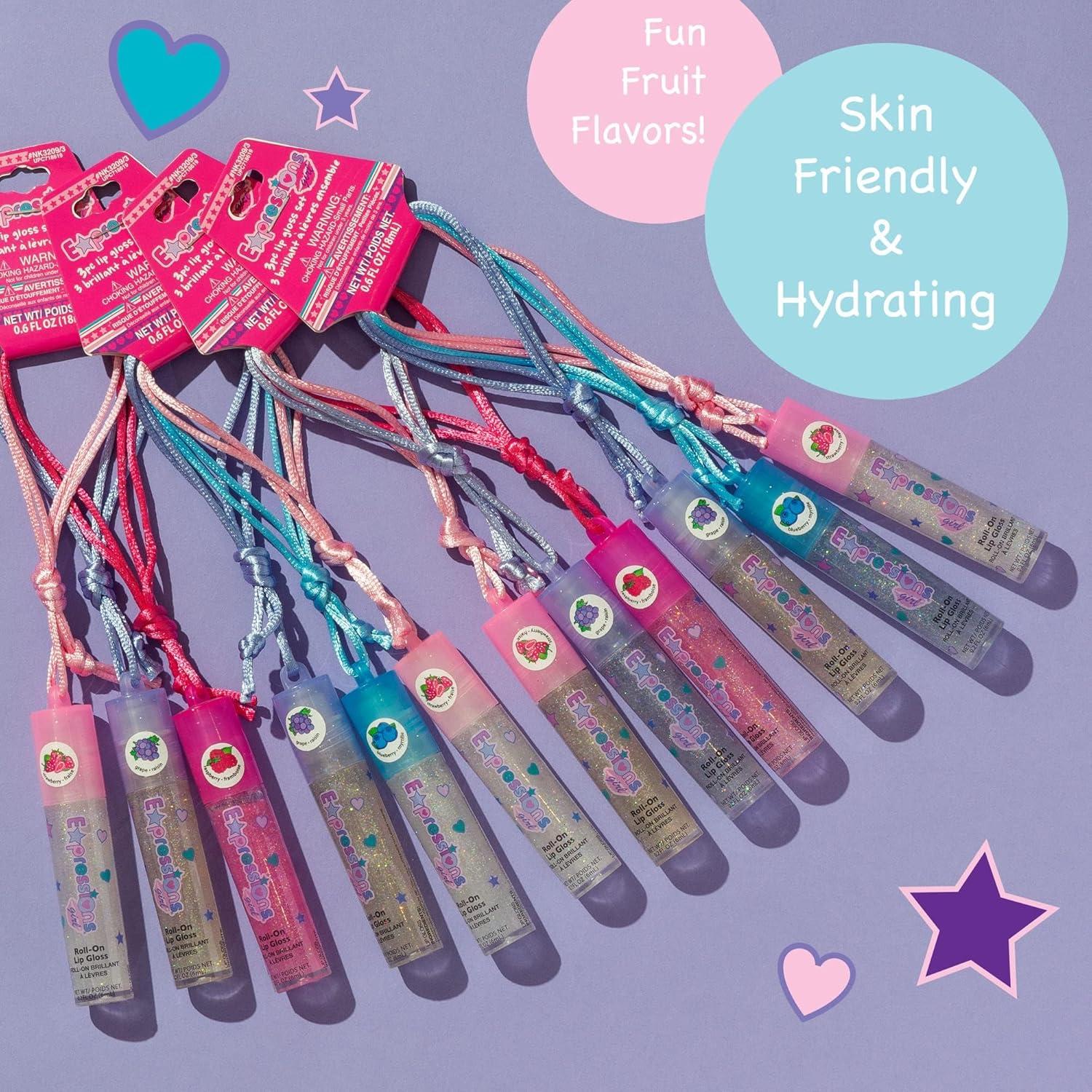 image:image12pc Lip Gloss Necklace Fruit Flavored Lip Gloss Set Value Pack Teen Girls Party Favors Non Toxic Lip Gloss Necklaces For Girls