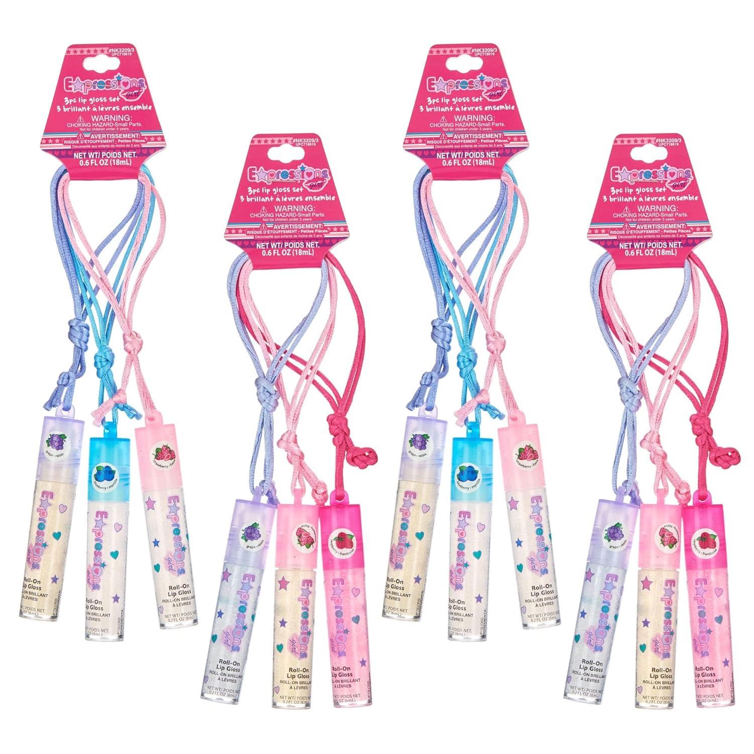 image:image12pc Lip Gloss Necklace Fruit Flavored Lip Gloss Set Value Pack Teen Girls Party Favors Non Toxic Lip Gloss Necklaces For Girls