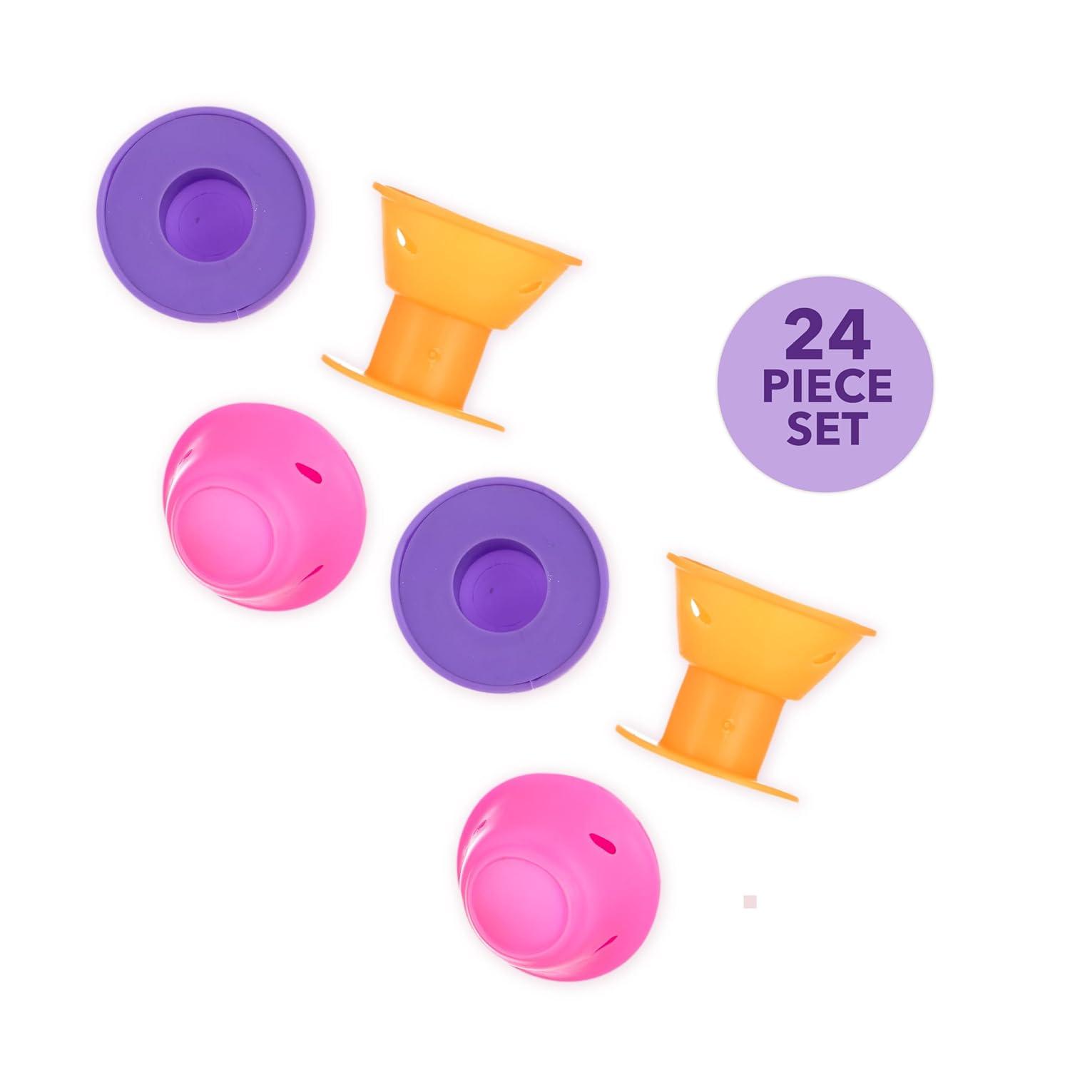 image:image24pc Heatless Curling Pods Silicone Hair Rollers For No Damage Heatless Curls Heatless Curlers Value Pack Overnight Hair Curlers For Versatile Hairstyling PASTELBRIGHTS