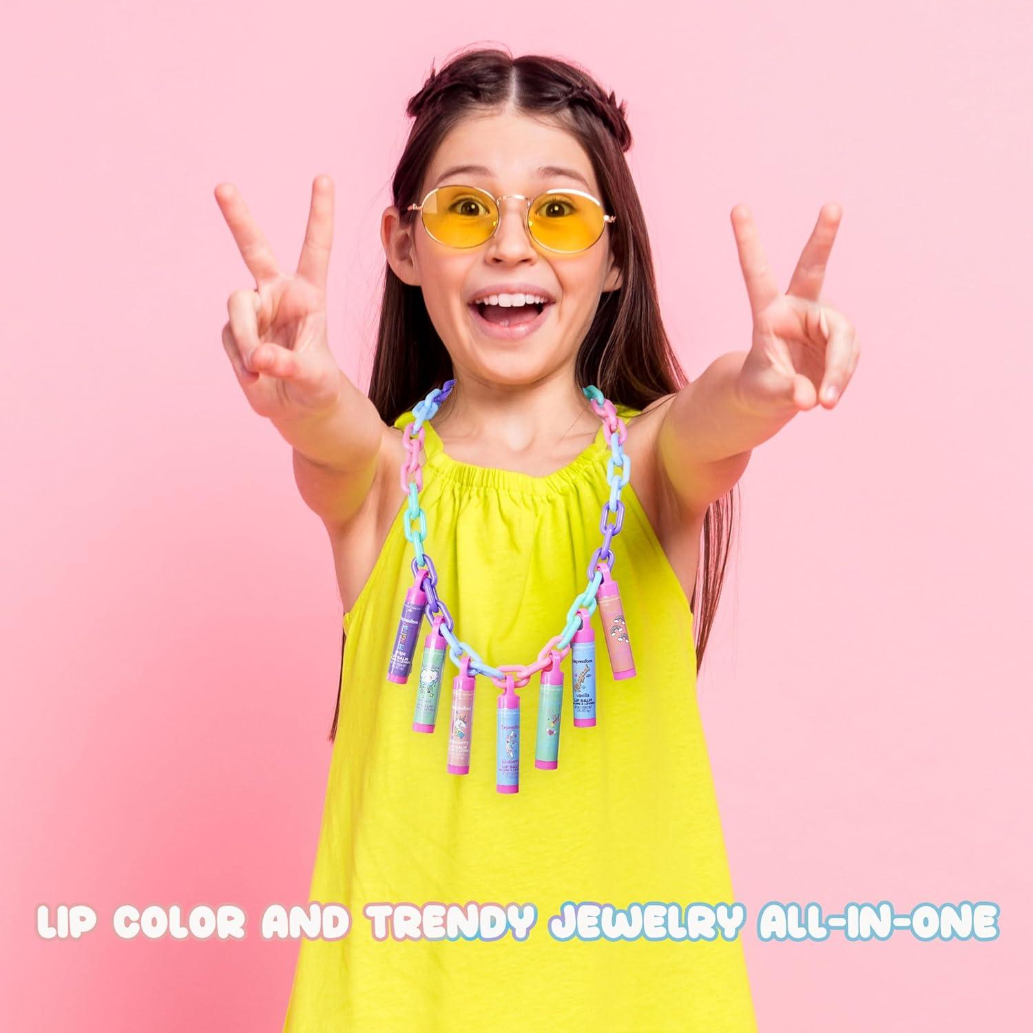 image:image7pc Lip Balm Collection Day Of The Week Necklace Fashionable Colorful Jewelry Necklace Party Favors For Girls Non Toxic