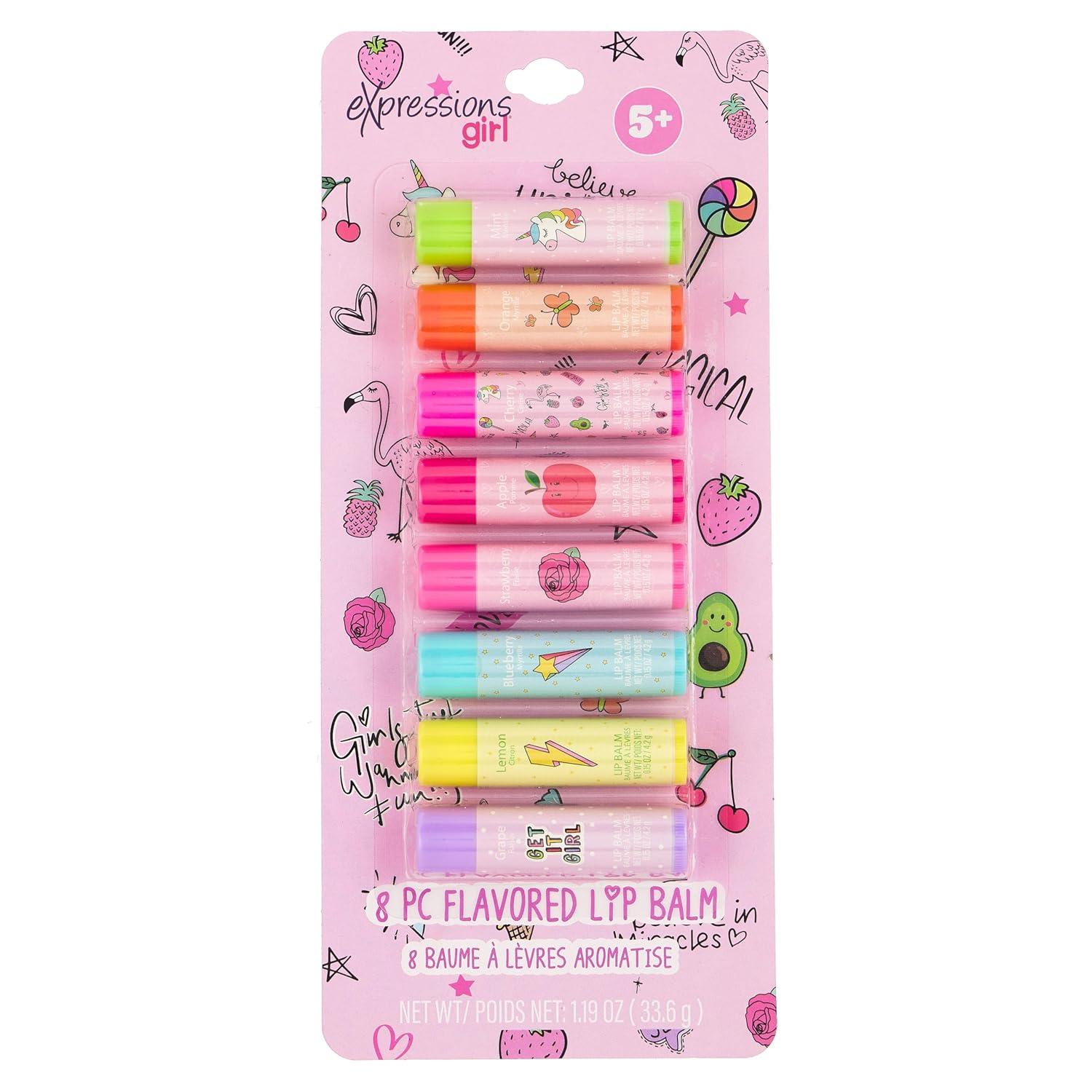 image:image8pc Flavored Lip Balm Set Retractable Simply Sweet Lip Balms Fun Fruity Flavors Hydrating Lip Care for Kids