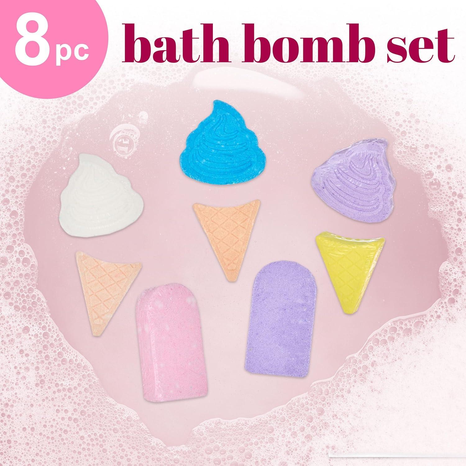 image:image8pc Ice Cream Bath Treats Bath Bomb Collection Scented Gift Set Non Toxic Spa Gifts for Girls Aromatherapy Bath Bombs for Girls Kids Bath Accessories