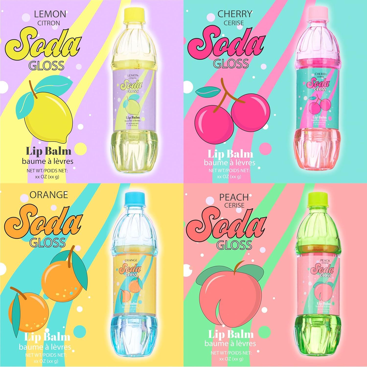 image:image8pc Pop Gloss Novelty Soda Fruity Flavored Lip Balm Set Vending Machine Soda Lip Balm Collection Safe and NonToxic Lip Gloss Gift Set For Girls