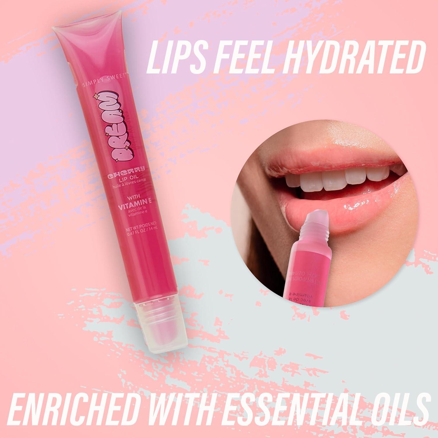 image:imageEXPRESSIONS 12pc Lip Oil Set Hydrating Lip Care with Vitamin E Fruit Flavored Lip Gloss For Girls Safe and NonToxic Lip Gloss Gift Set For Girls