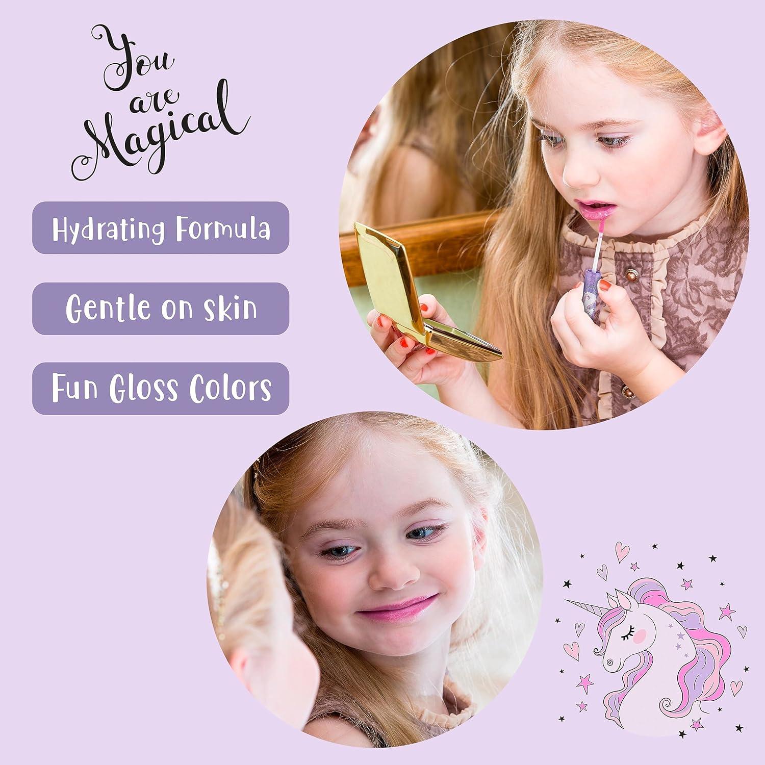 image:imageEXPRESSIONS 14pc Lip Gloss for Girls Glossy Lip Gloss Tubes Non Toxic Lip Gloss Set Unicorn Princess Birthday Party Favors Kids Makeup