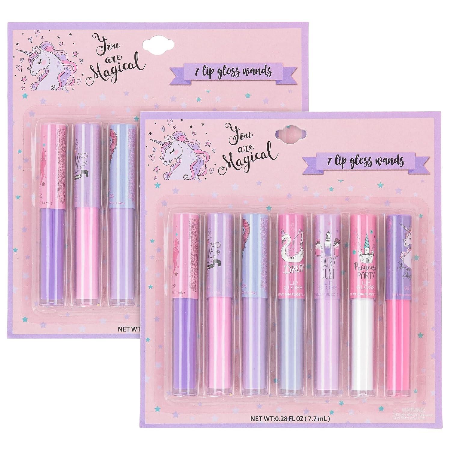 image:imageEXPRESSIONS 14pc Lip Gloss for Girls Glossy Lip Gloss Tubes Non Toxic Lip Gloss Set Unicorn Princess Birthday Party Favors Kids Makeup