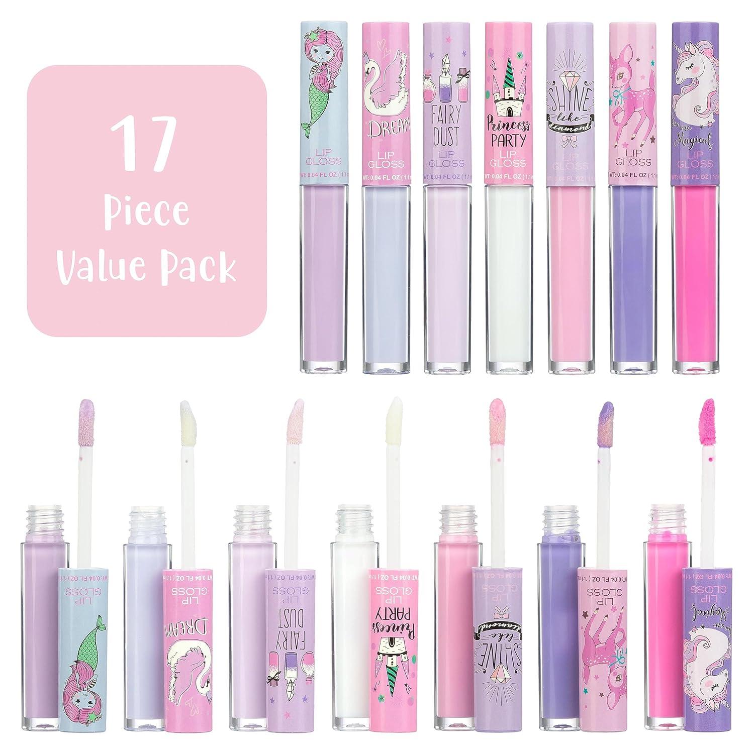 image:imageEXPRESSIONS 14pc Lip Gloss for Girls Glossy Lip Gloss Tubes Non Toxic Lip Gloss Set Unicorn Princess Birthday Party Favors Kids Makeup