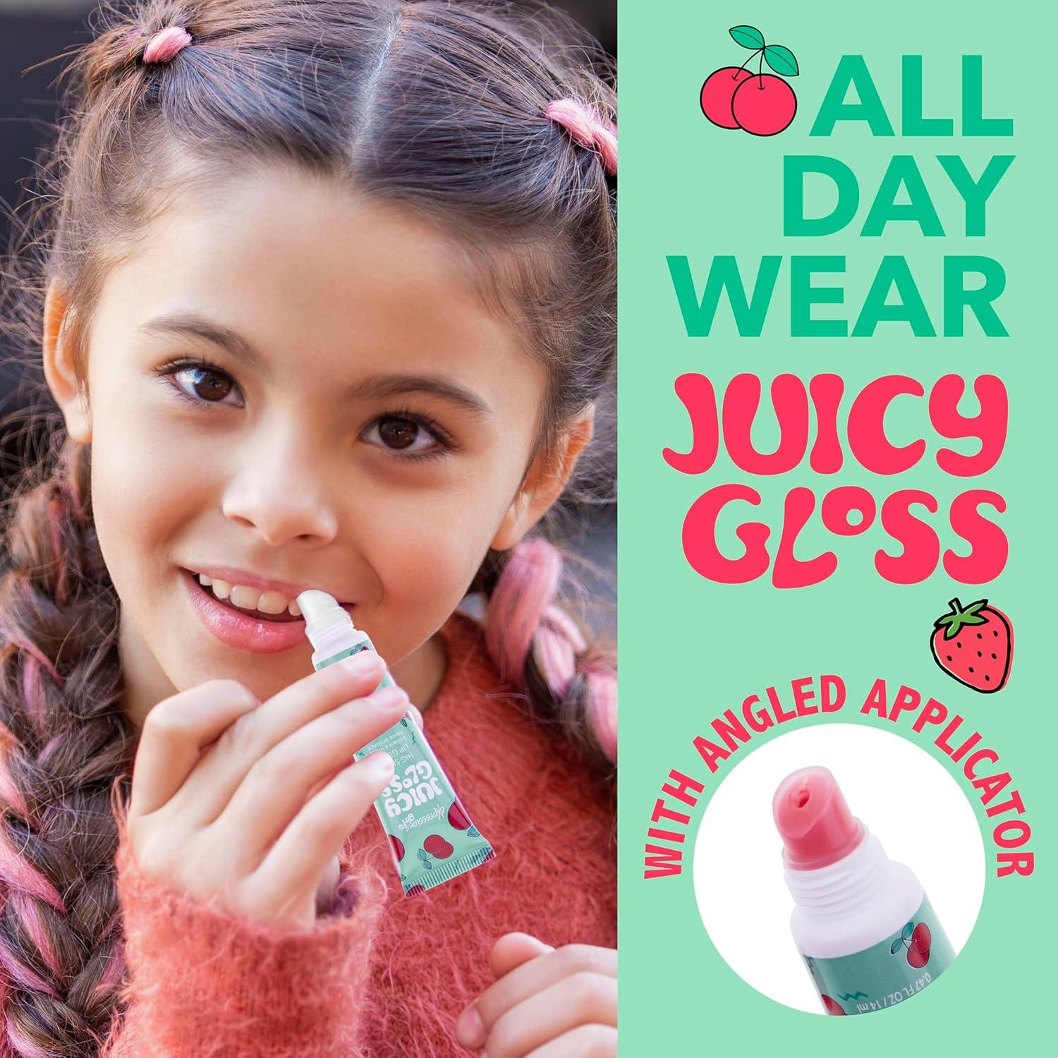 image:imageEXPRESSIONS 2pc Juicy Gloss Set High Shine Fruit Flavored Lip Gloss For Girls Safe and NonToxic Lip Gloss Gift Set For Girls Strawberry amp Cherry