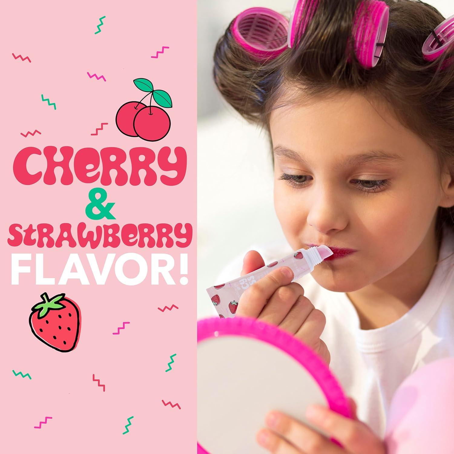 image:imageEXPRESSIONS 2pc Juicy Gloss Set High Shine Fruit Flavored Lip Gloss For Girls Safe and NonToxic Lip Gloss Gift Set For Girls Strawberry amp Cherry