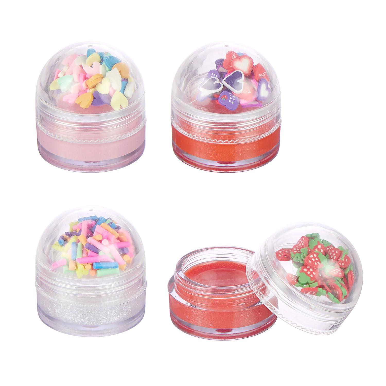 image:imageEXPRESSIONS 4pc Lip Gloss with Confetti Top Berry Sweet Fruity Flavored Lip Gloss For Girls Safe and NonToxic Confetti Lip Gloss Gift Set For Girls
