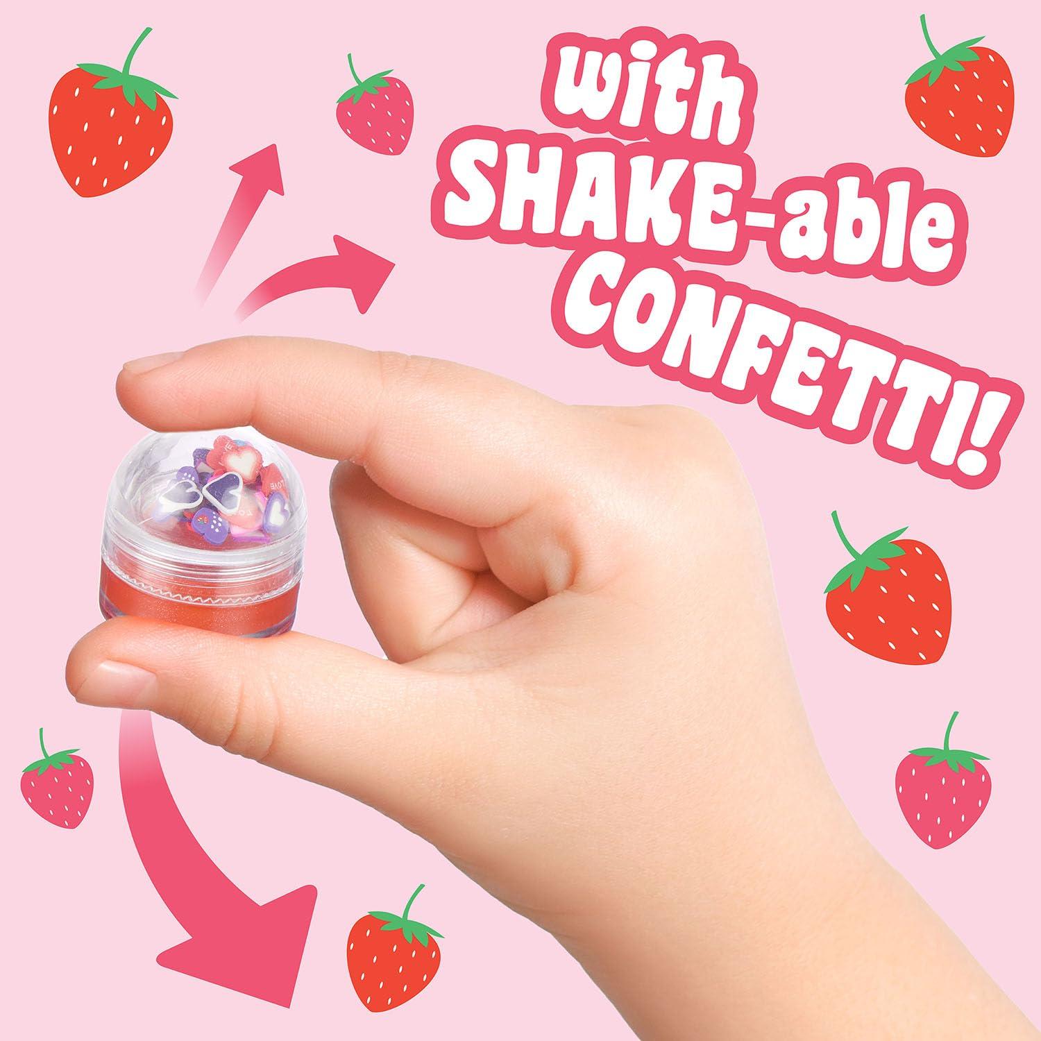 image:imageEXPRESSIONS 4pc Lip Gloss with Confetti Top Berry Sweet Fruity Flavored Lip Gloss For Girls Safe and NonToxic Confetti Lip Gloss Gift Set For Girls
