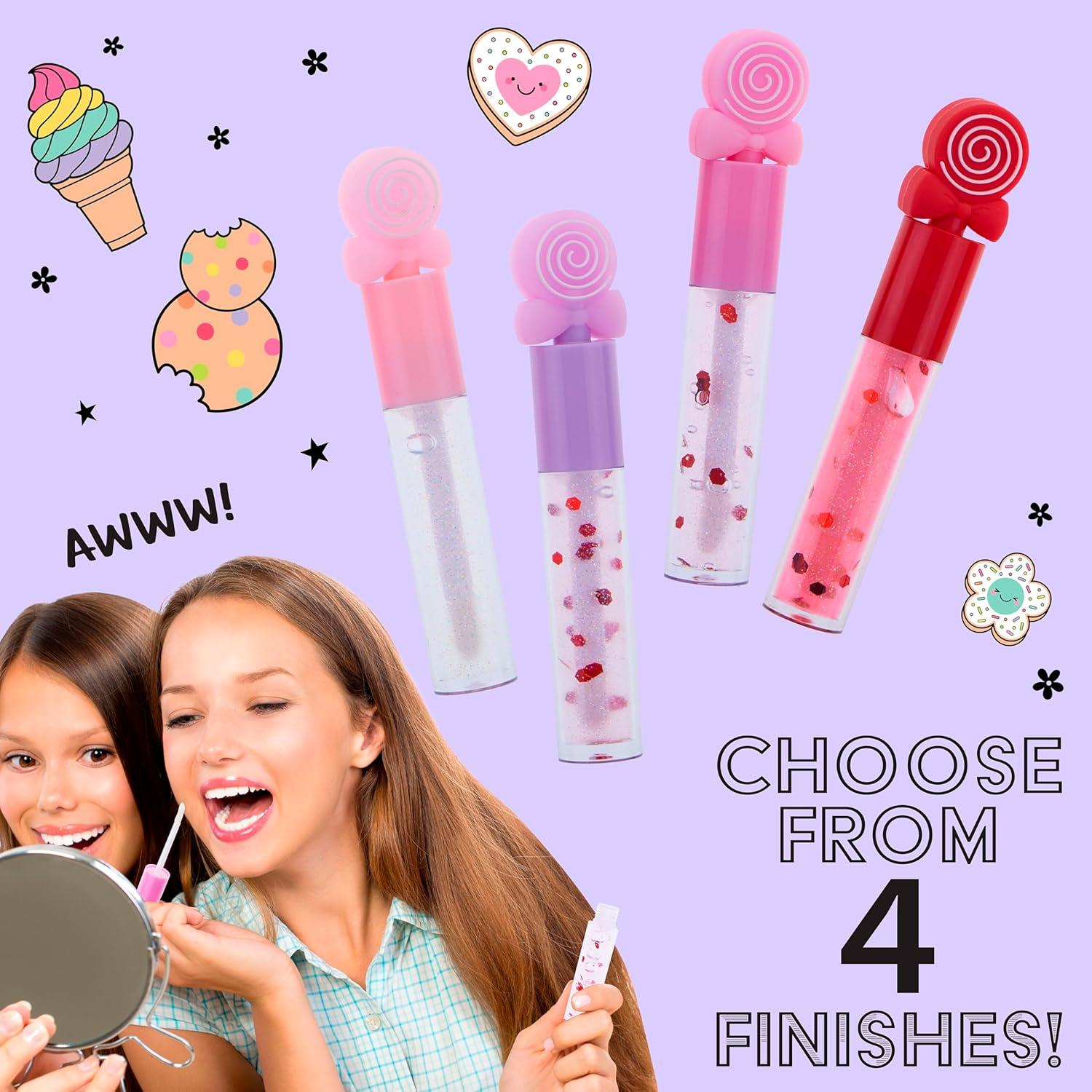 image:imageEXPRESSIONS 8pc Lip Gloss Set Sweet Thing Collection Confetti Candy Shaped Toppers Safe NonToxic Girls Gift Kids Makeup Favor