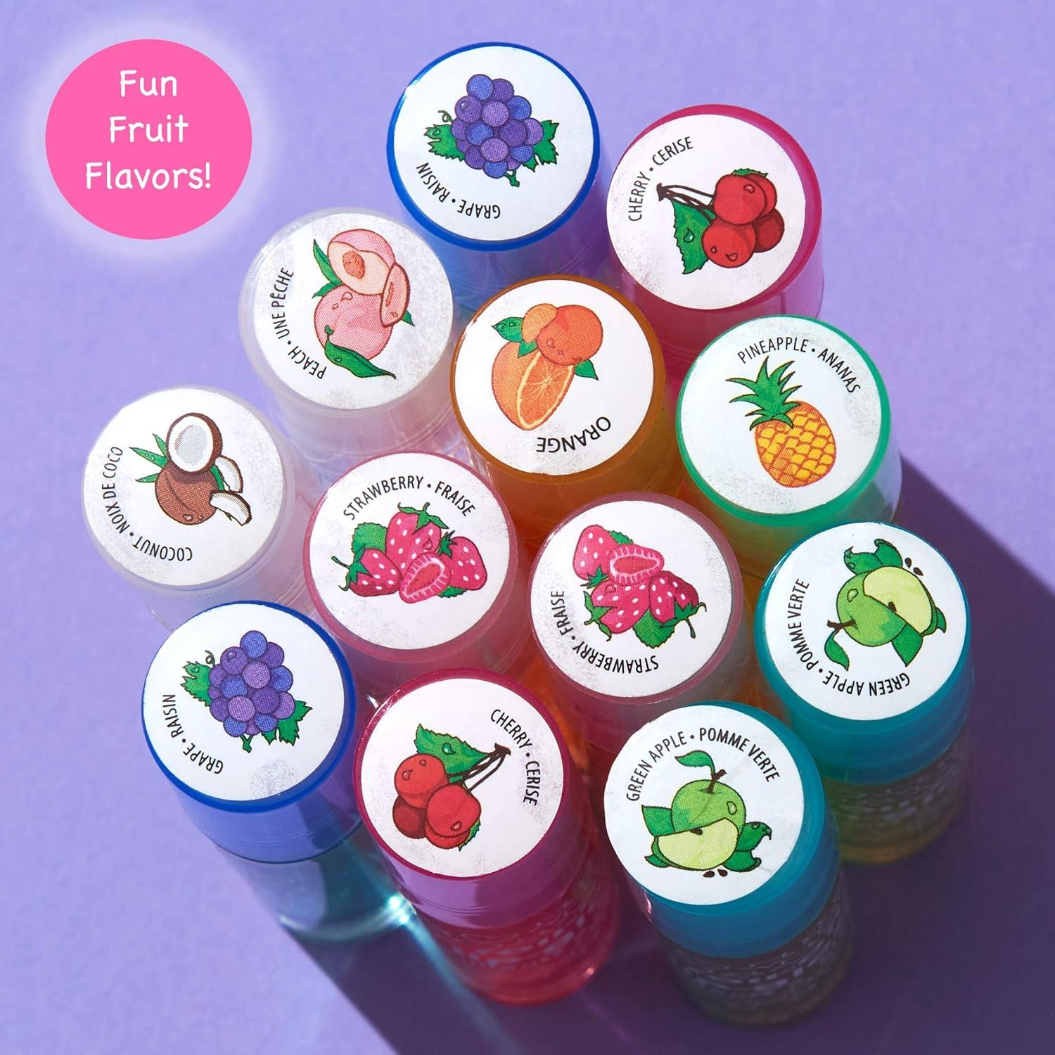 image:imageExpressions girl 12pc Roll On Lip Gloss Set with Carrying Case Glossy Lip Makeup for Kids and Teens Fruity Flavors Non Toxic Kid Friendly Party Gift Best Friends12 Pack Flavored Lip Gloss