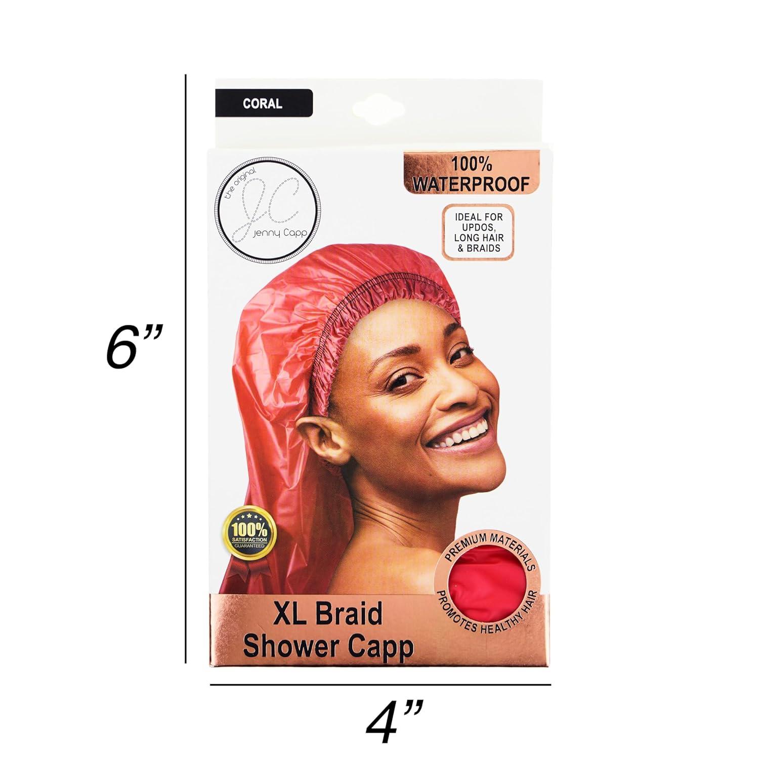 image:imageJenny Capp Extra Long Braid Shower Cap CORALCoral
