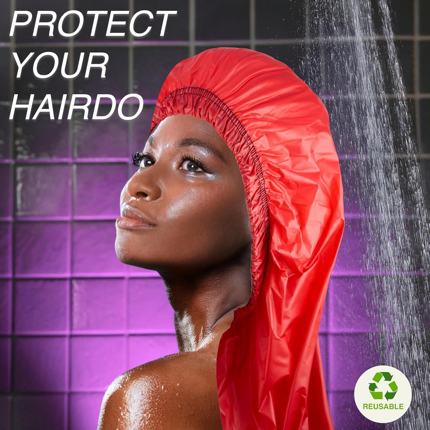 image:imageJenny Capp Extra Long Braid Shower Cap CORALCoral