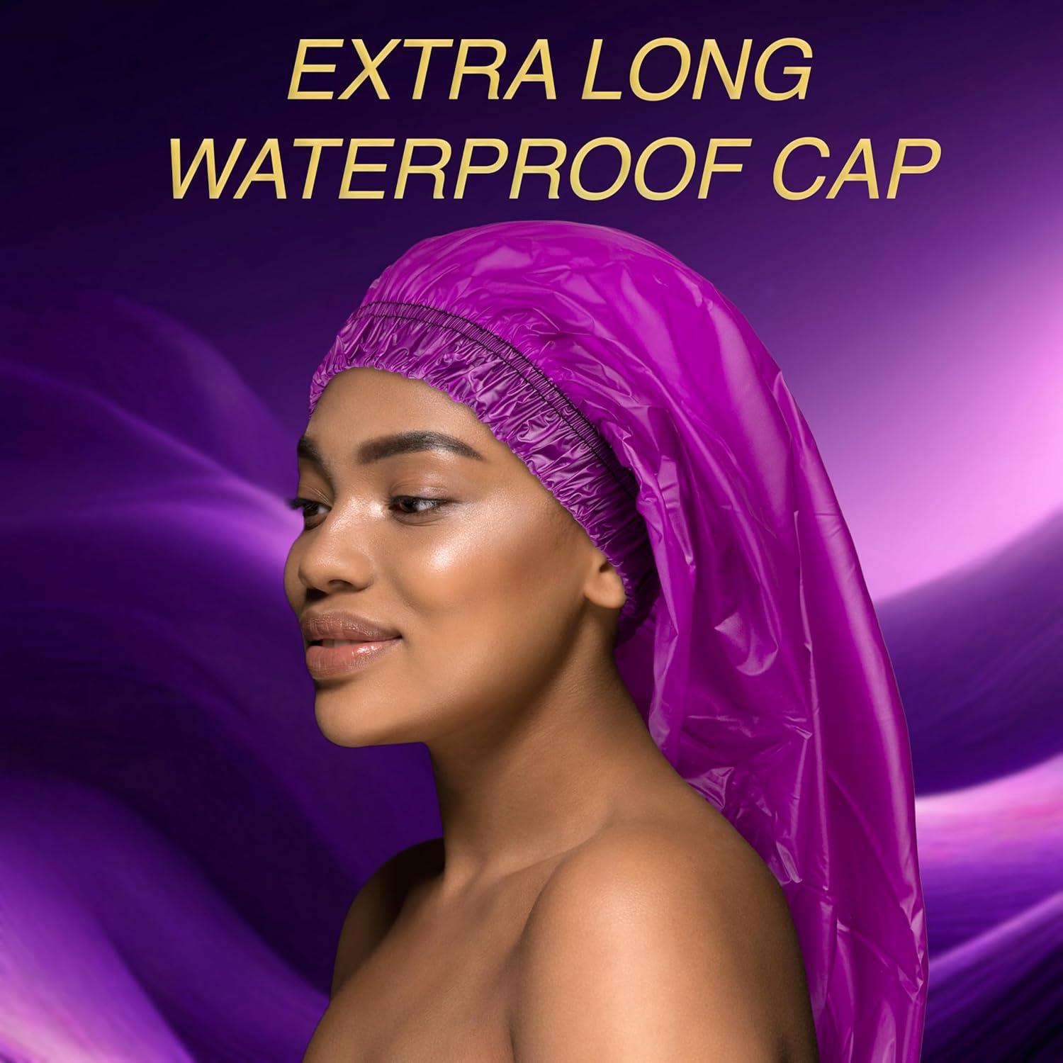 image:imageJenny Capp Extra Long Braid Shower Cap CORALPurple