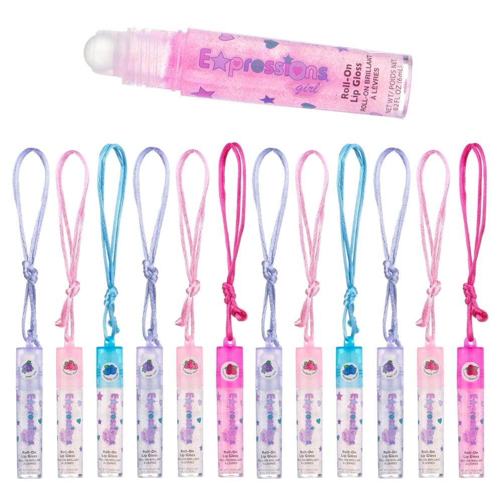 image:image12pc Lip Gloss Necklace Fruit Flavored Lip Gloss Set Value Pack Teen Girls Party Favors Non Toxic Lip Gloss Necklaces For Girls