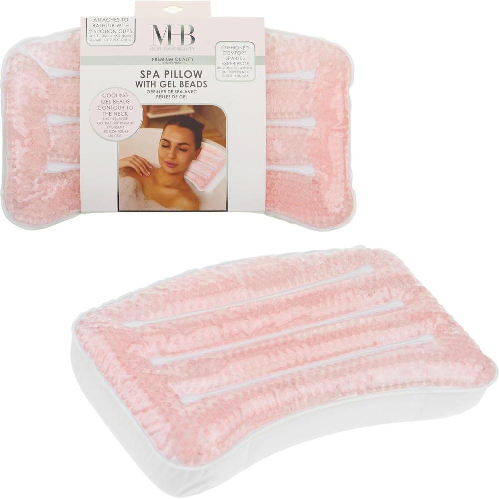image:image1pc Spa Pillow Glitter Gel Cooling Bathtub Hot Tub Relaxation Cushion Accessory Product Woman GiftPink