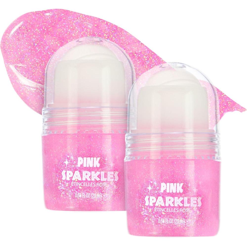 image:image2pc Pink Sparkles RollOn Glitter Set Strawberry Scented Roll On Body amp Face Glitter Smooth Rollerball Tip Glitter Stick Face amp Body Makeup for Shimmer amp Shine