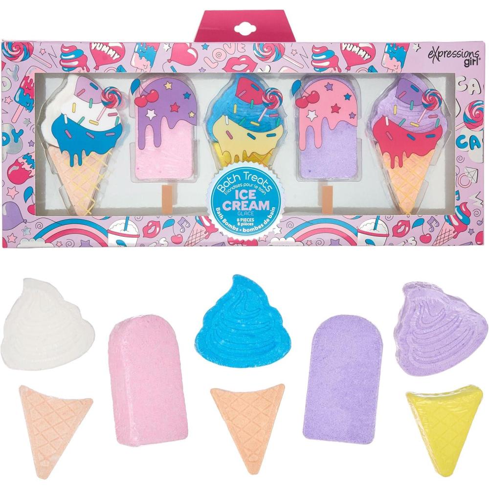 image:image8pc Ice Cream Bath Treats Bath Bomb Collection Scented Gift Set Non Toxic Spa Gifts for Girls Aromatherapy Bath Bombs for Girls Kids Bath Accessories
