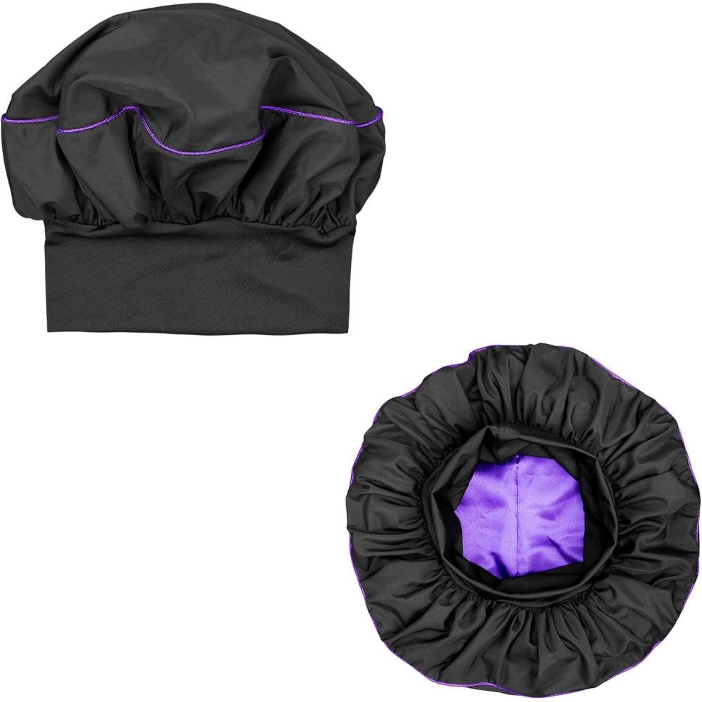 image:imageEdge CAPP Double Lined Ribbed Sleeping Cap wExtra Wide Band Black