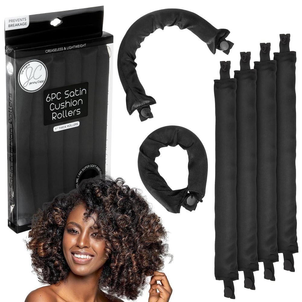 image:imageJenny Capp 6pc Satin Cushion Hair Rollers 1 Thick Super Soft Accessories for Women Promote Healthy Curls amp Prevent Breakage for Natural Hair