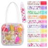 image:imageEXPRESSIONS 10pc Roll On Lip Gloss Set with Carrying Case 10Pack Glossy Lip Makeup  Assorted Fruity Flavors Non Toxic Kid Friendly Party Gift Best Friends