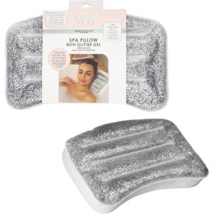 1pc Spa Pillow, Glitter Gel Cooling Bathtub Hot Tub Relaxation Cushion, Accessory Product Woman Gift(Silver)