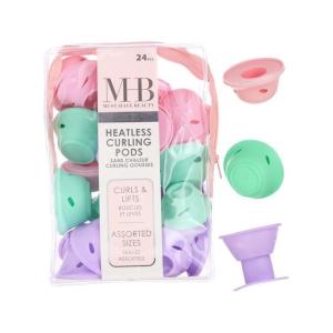 24pc Heatless Curling Pods – Silicone Hair Rollers For No Damage Heatless Curls, Heatless Curlers Value Pack, Overnight Hair Curlers For Versatile Hairstyling (PASTEL)(PASTEL)
