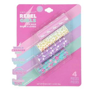 4pc Lip Balm Set – Nourishing & Soothing Lip Care for Kids, Fun Flavored Tinted Lip Balms with Twist-Up Design