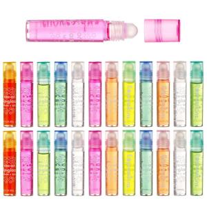 Expressions girl 12pc Roll On Lip Gloss Set with Carrying Case, Glossy Lip Make-up for Kids and Teens – Fruity Flavors, Non Toxic, Kid Friendly, Party Gift, Best Friends(24 Pack Flavored Lip Gloss)