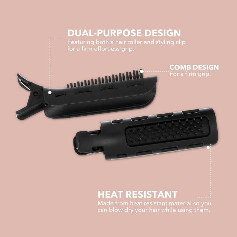 image:image6pc Styling Curling Clips EasytoUse DualPurpose Hair Clips for Curling and Volumizing Heat Resistant Hair Clip Set Premium Quality Hair Accessories for Women PINKBlack