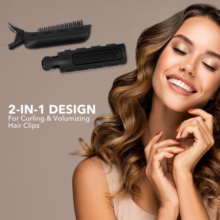 image:image6pc Styling Curling Clips EasytoUse DualPurpose Hair Clips for Curling and Volumizing Heat Resistant Hair Clip Set Premium Quality Hair Accessories for Women PINKBlack