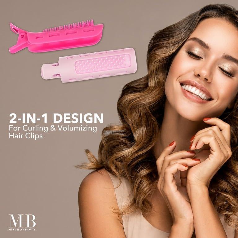 image:image6pc Styling Curling Clips EasytoUse DualPurpose Hair Clips for Curling and Volumizing Heat Resistant Hair Clip Set Premium Quality Hair Accessories for Women PINKPink