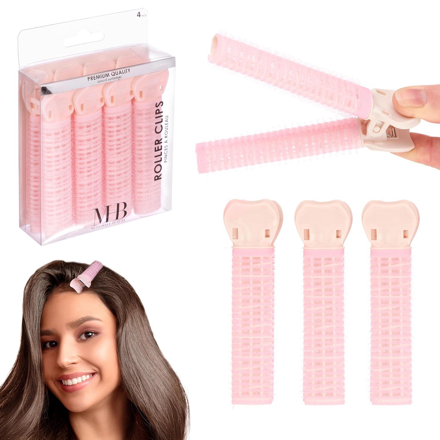 image:imageExpressions 4pc Hair Roller Clips Premium Hair Accessories for Women 2In1 Root Lifter Volumizer amp Curler Set with Styling Clips
