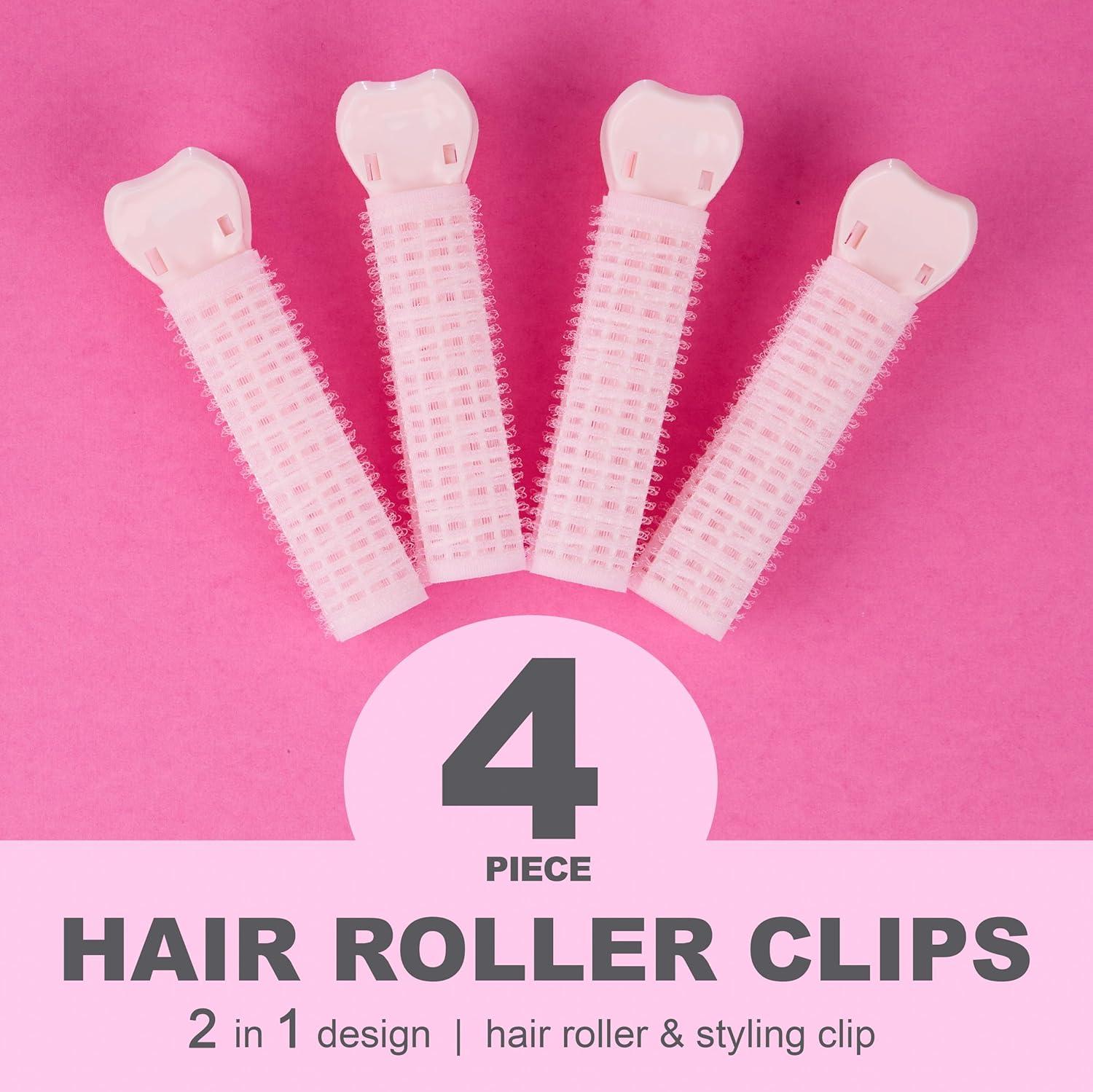 image:imageExpressions 4pc Hair Roller Clips Premium Hair Accessories for Women 2In1 Root Lifter Volumizer amp Curler Set with Styling Clips