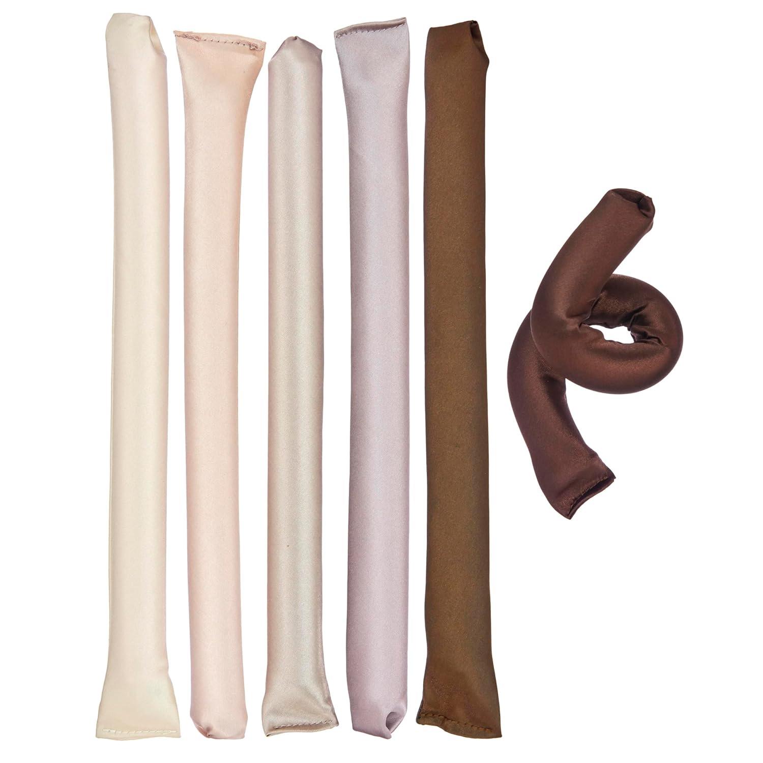 image:imageExpressions 6pc Satin Curling Rods Super Soft Hair Accessories for Women Flexible Curlers for Everyday Styling Natural Waves amp Spiral Curls