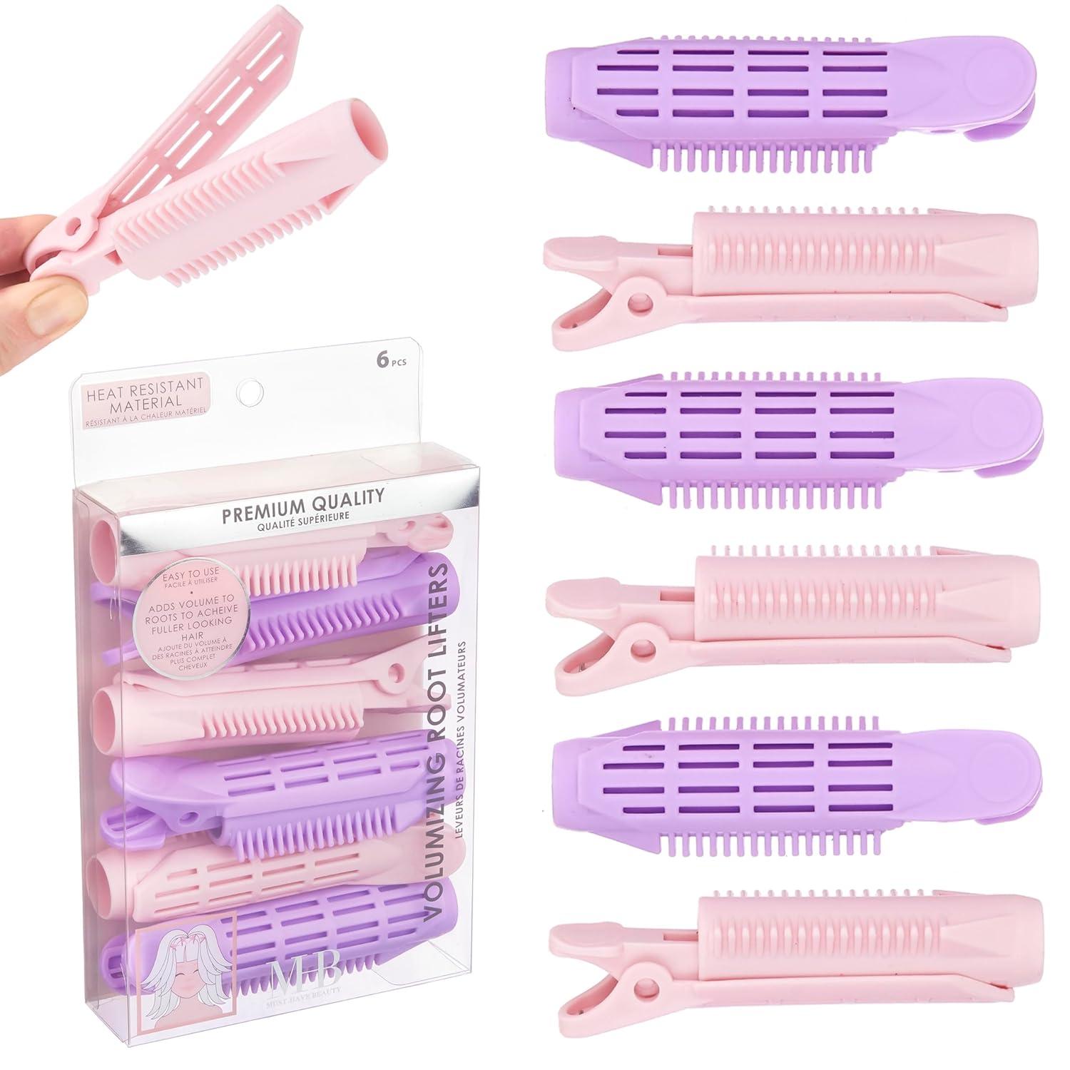 image:imageExpressions 6pc Volumizing Root Lifters Premium Quality Heat Resistant Hair Clips Hair Volumizing Roller Clips for Women Hair Care Hair Styling Tools