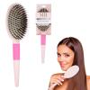 image:imageMixed Bristle Oval Hair Brush wSoft Touch handle for FrizzFree Voluminous Hair  Professional Hair Brushes For WomenOval