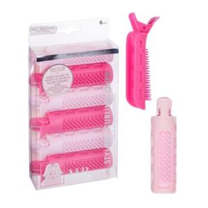 6pc Styling Curling Clips – Easy-to-Use Dual-Purpose Hair Clips for Curling and Volumizing |Heat Resistant Hair Clip Set, Premium Quality Hair Accessories for Women (PINK)(Pink)